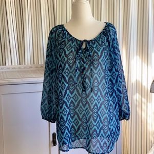 Cynthia Rowley Blue Blouse, Size M.
